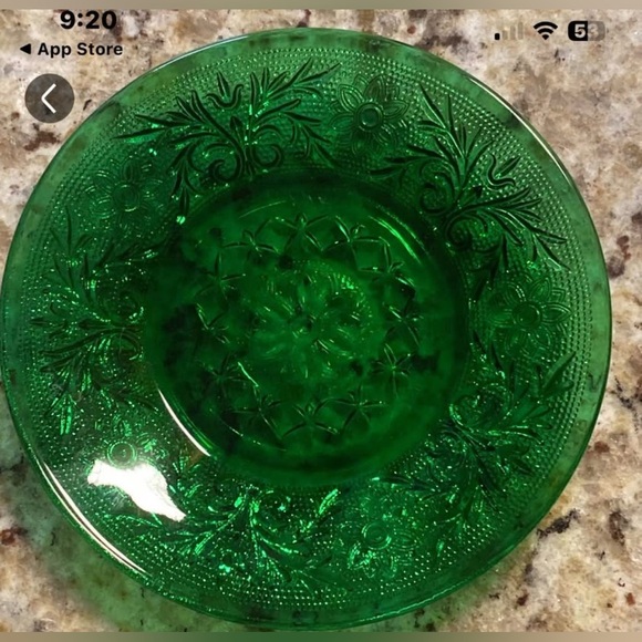 Anchor Hocking Emerald Green Sandwich Glass Small Bowl & Plate - Picture 2 of 2